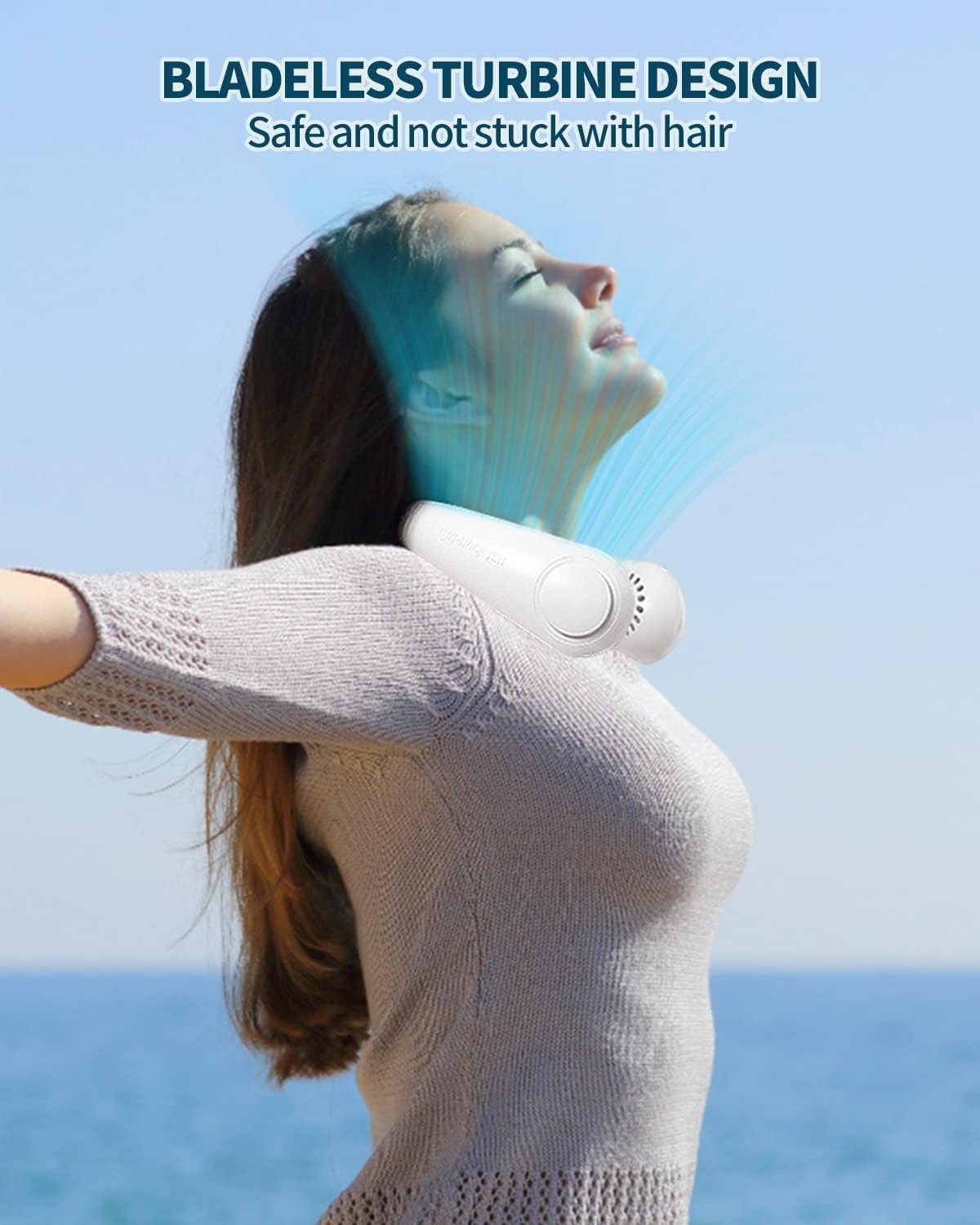 Vaneless Hanging Neck Fan – Model X9 | USB Rechargeable | Hands-Free Wearable Fan