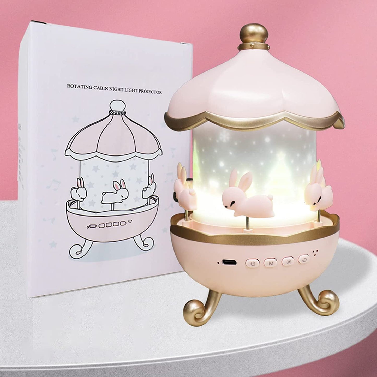 Bunny's Carousel Magical LED Night Light Projector Lamp