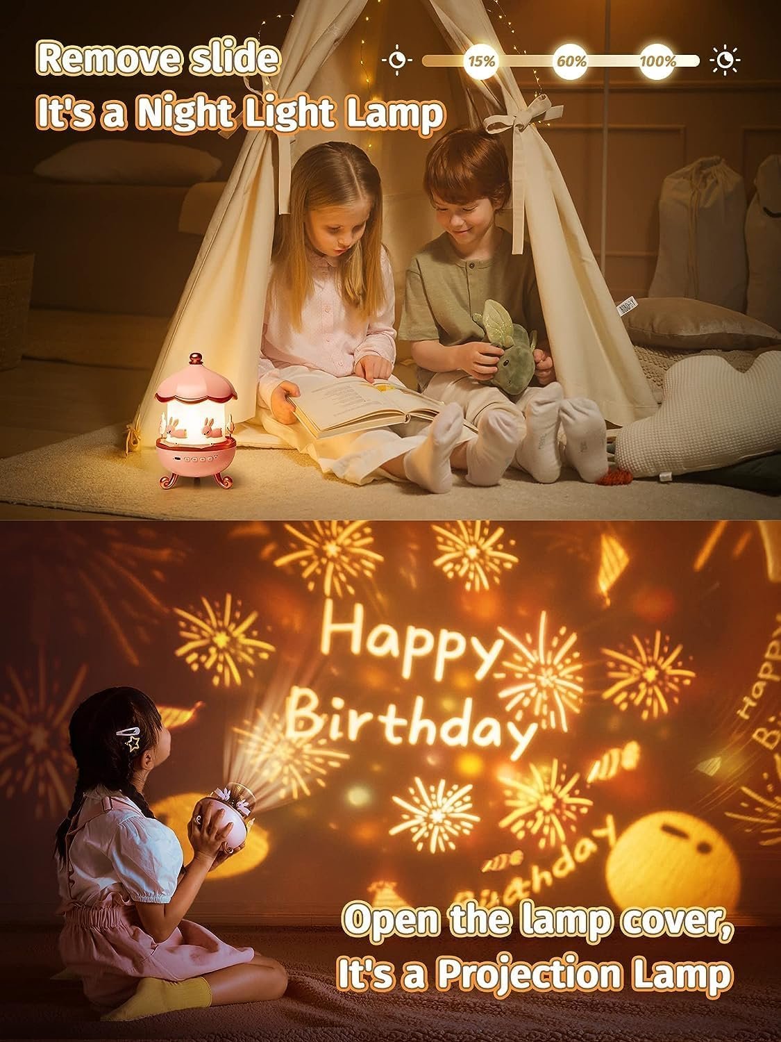 Bunny's Carousel Magical LED Night Light Projector Lamp