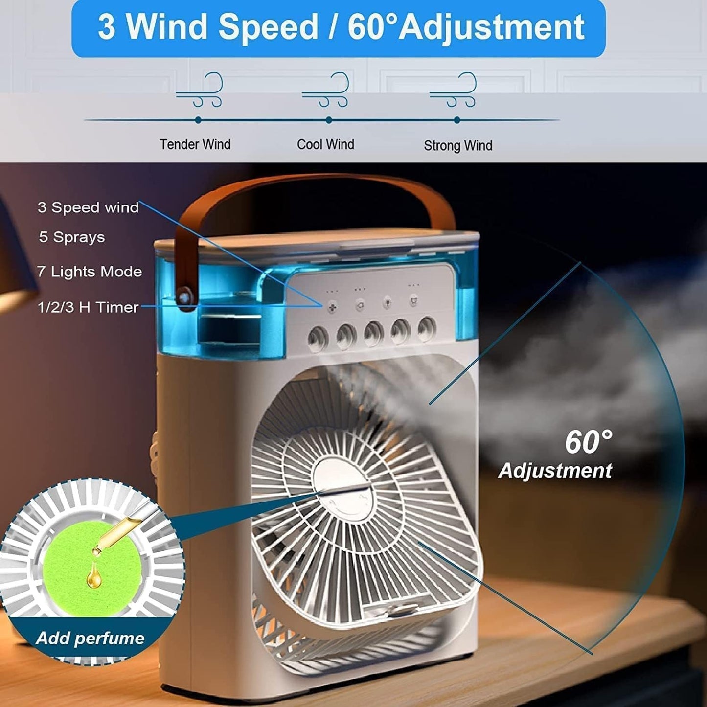 Mini Cooling Fan – Portable, Efficient, and Stylish 2-in-1 Purifier & Fan | Breathe Easy Anywhere