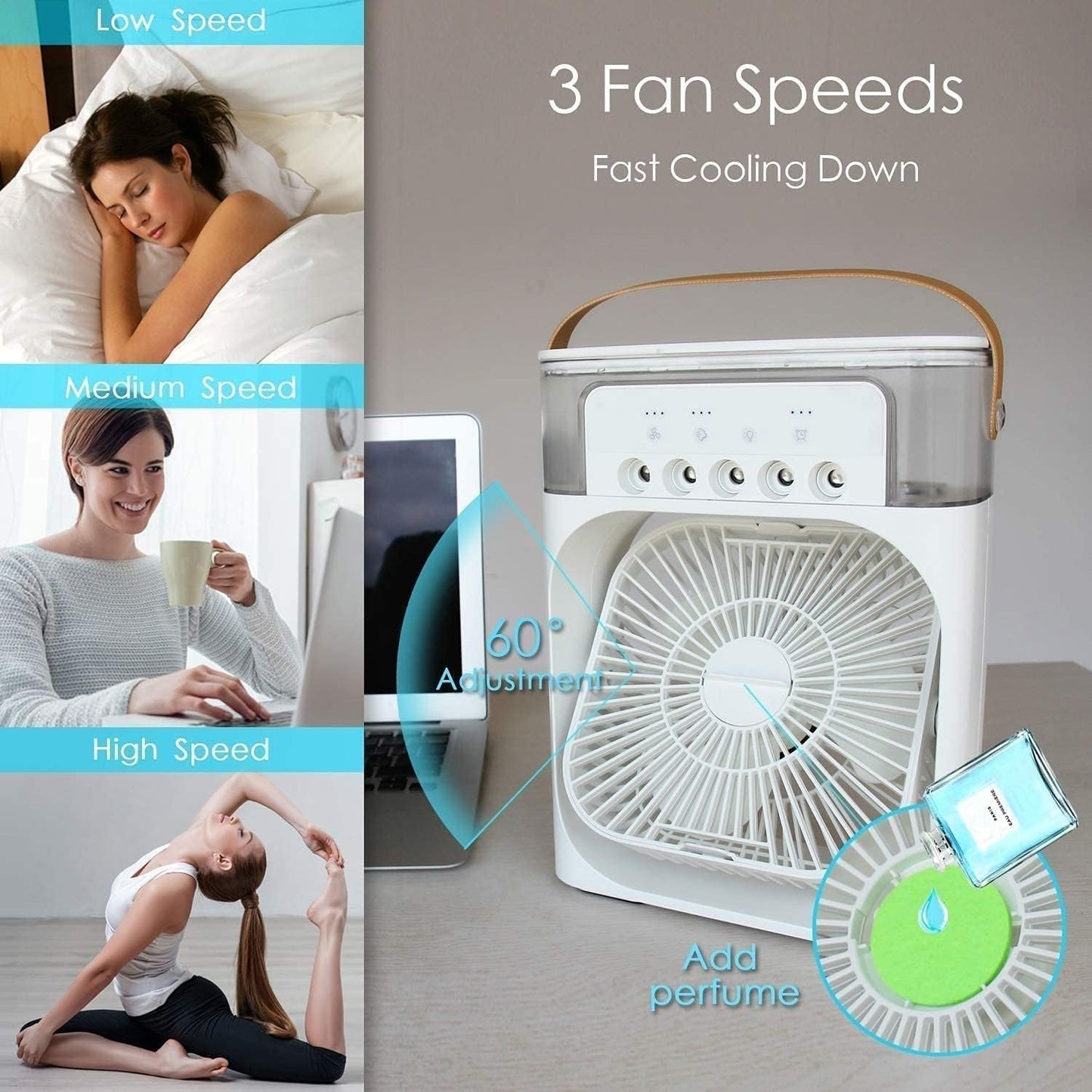 Mini Cooling Fan – Portable, Efficient, and Stylish 2-in-1 Purifier & Fan | Breathe Easy Anywhere