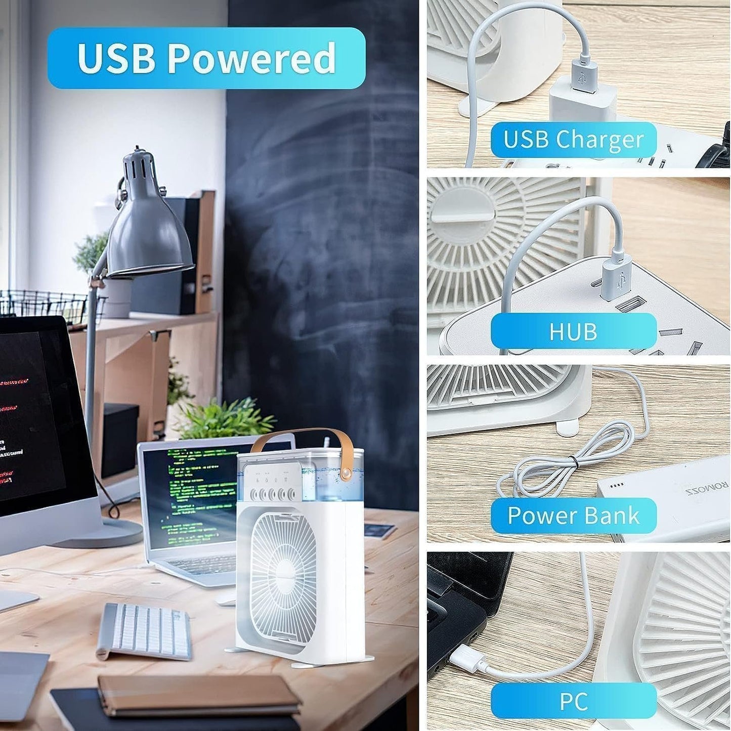 Mini Cooling Fan – Portable, Efficient, and Stylish 2-in-1 Purifier & Fan | Breathe Easy Anywhere