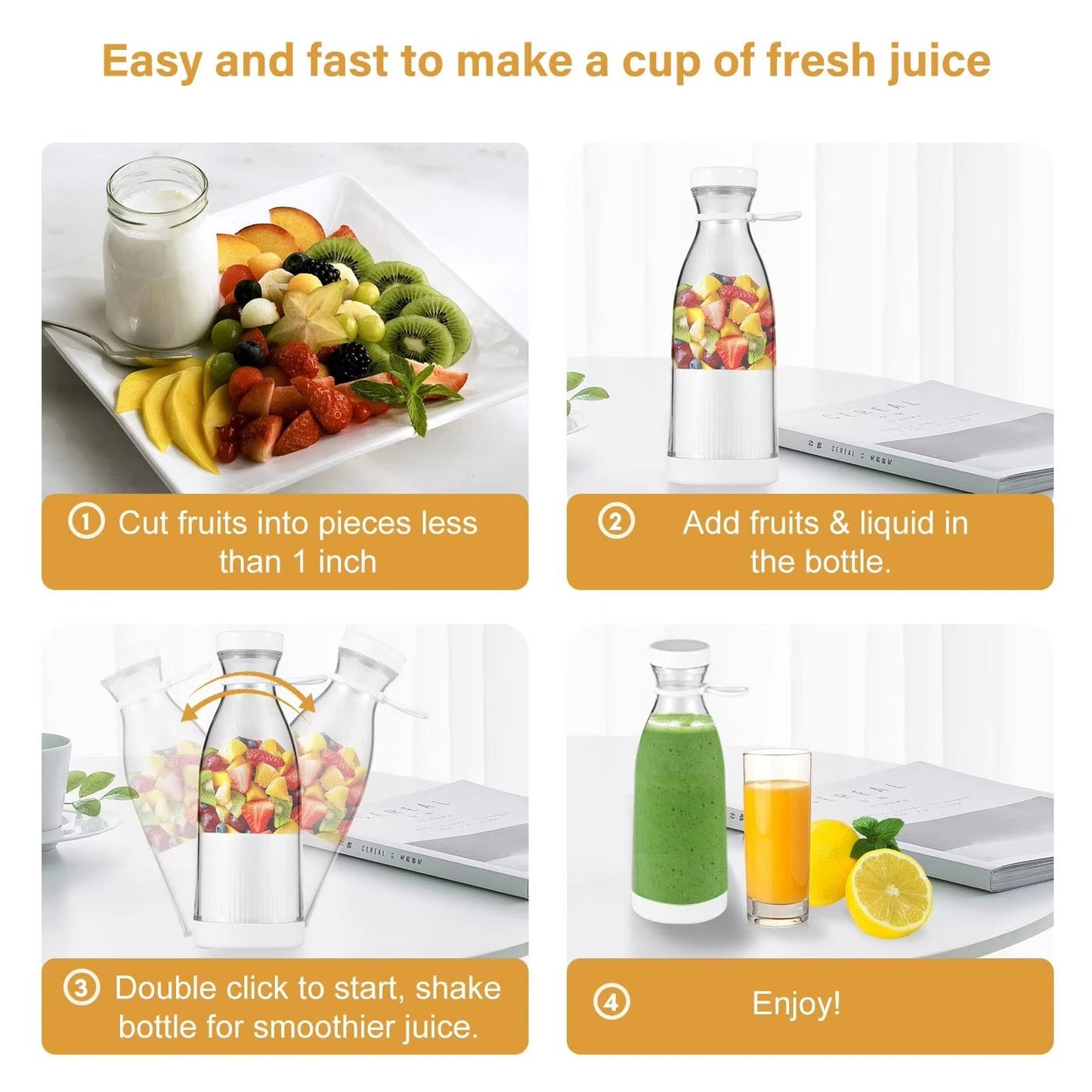 Mini Juicer 6 Sharp Blades 350ml