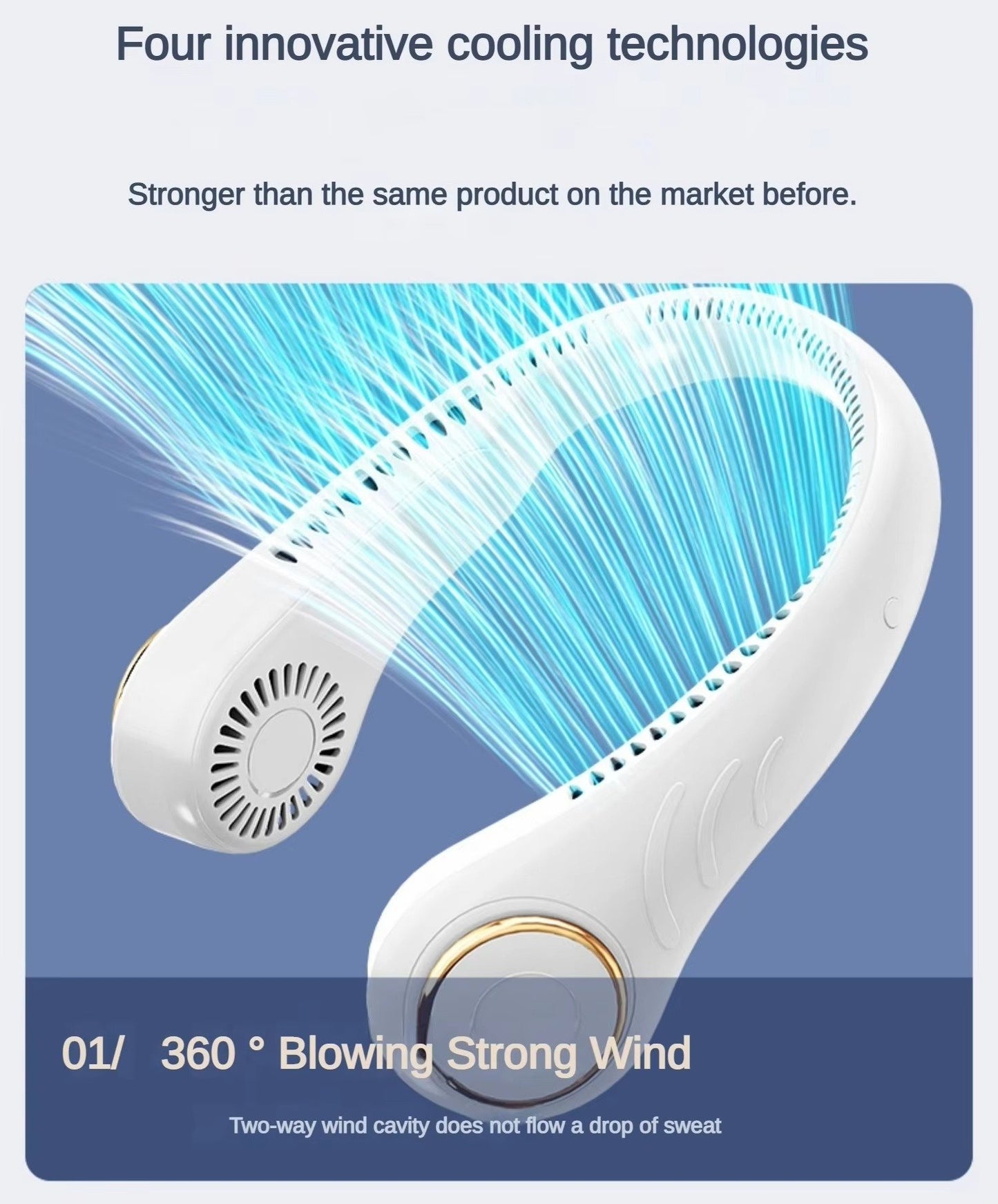 Vaneless Hanging Neck Fan – Model X9 | USB Rechargeable | Hands-Free Wearable Fan