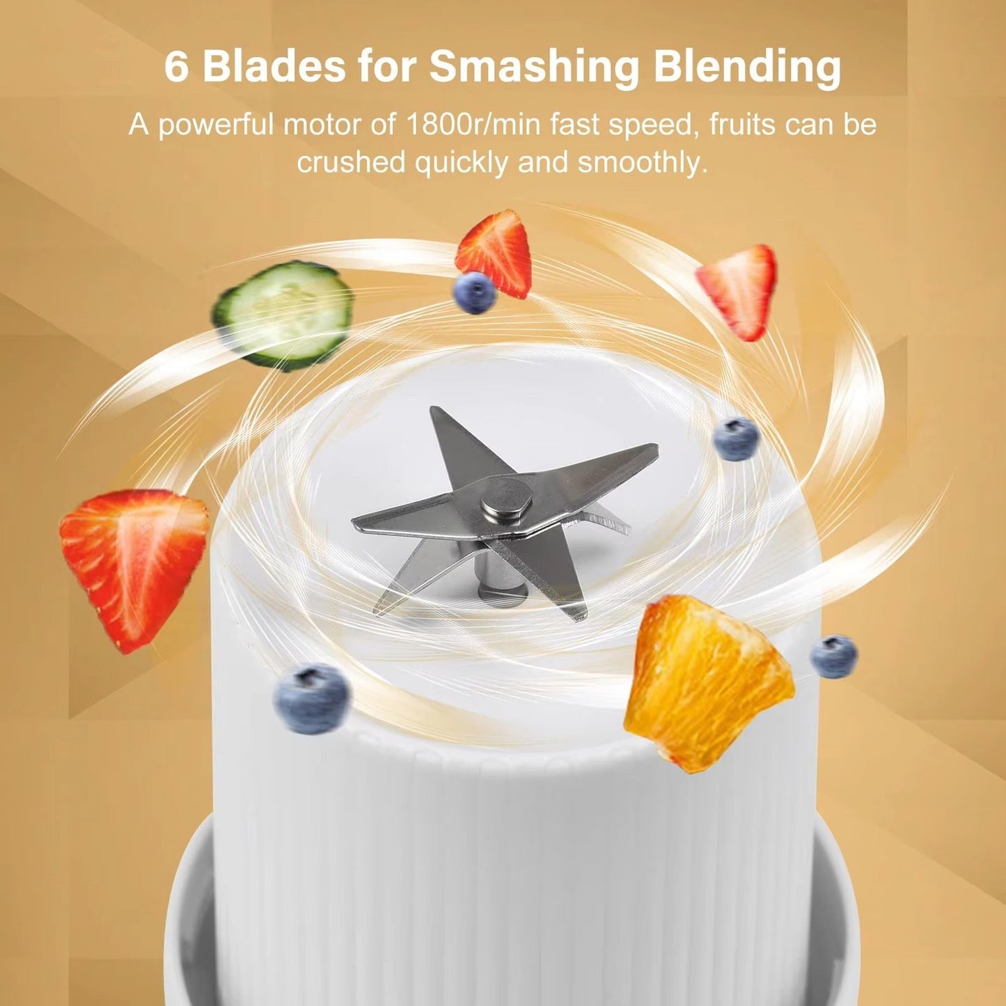 Mini Juicer 6 Sharp Blades 350ml