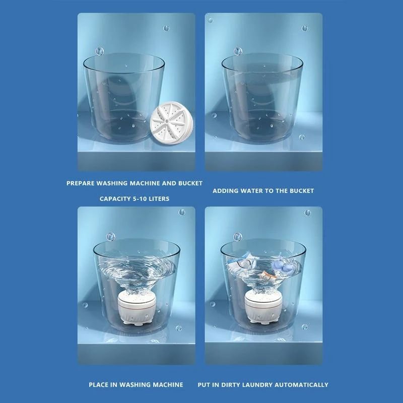 White Mini Turbine Washing Machine