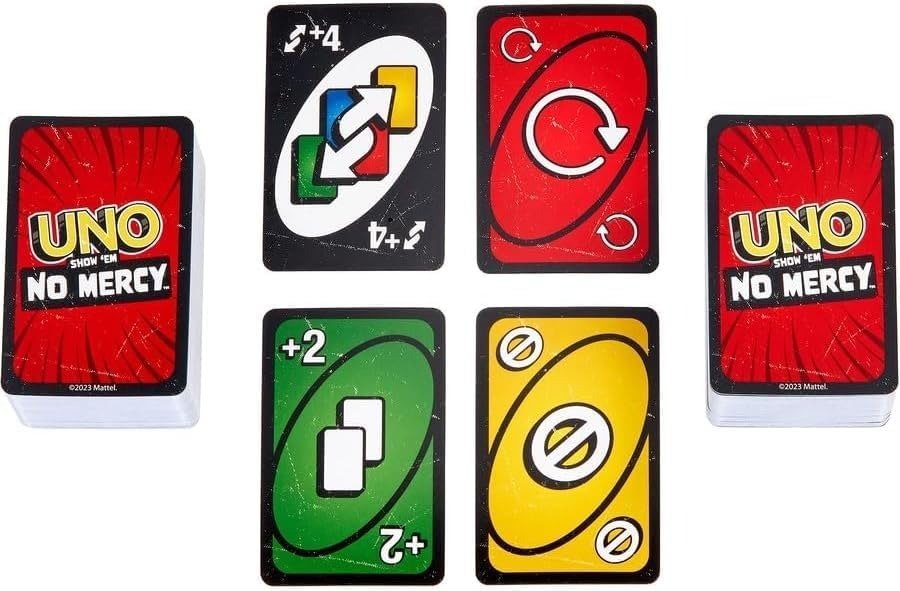 UNO - Show No Mercy Card Game Fast-Paced Fun for All Ages (Pack of 1)