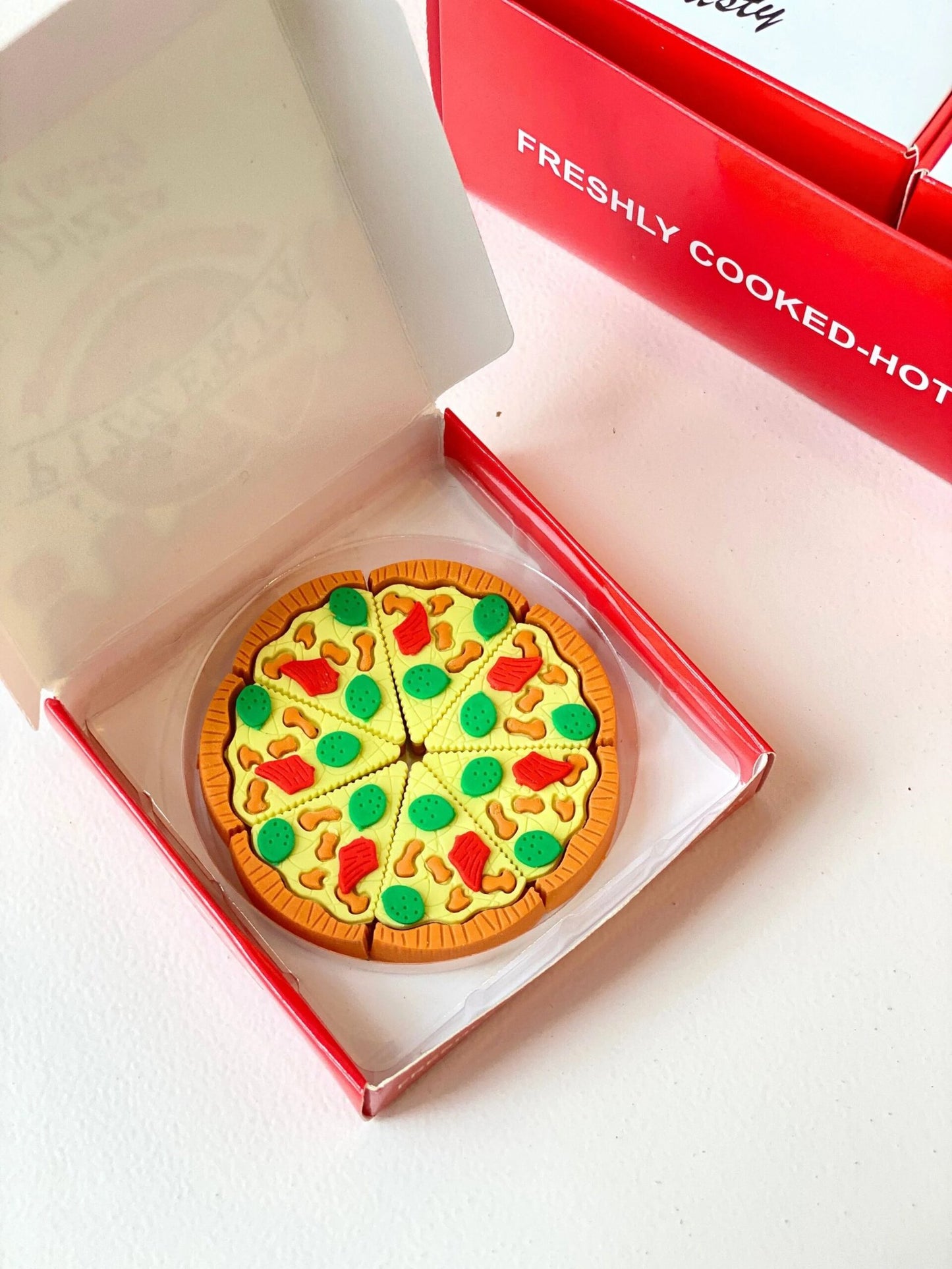 Pizza Slice Puzzle Eraser – Fun Pizza-Shaped Eraser in Mini Pizza Box