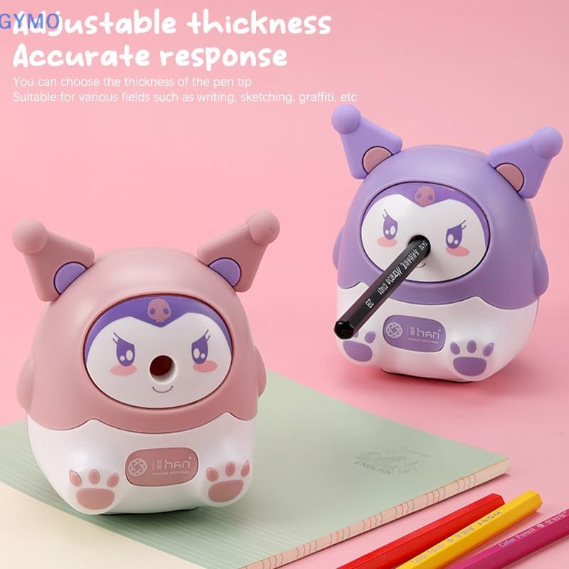 utest Kuromi Pencil Sharpener Cute Kawaii School Stationery for Student Children Gift -01 Pc. Mix Colour