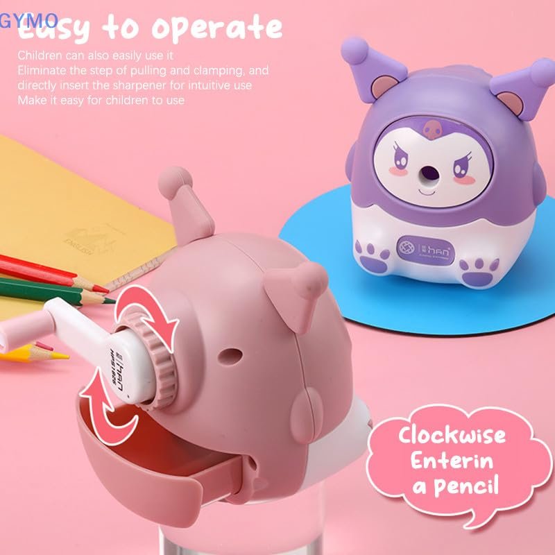 utest Kuromi Pencil Sharpener Cute Kawaii School Stationery for Student Children Gift -01 Pc. Mix Colour