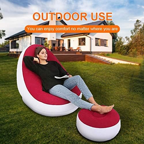 Single Size Inflatable Lounge Chair with Footstool