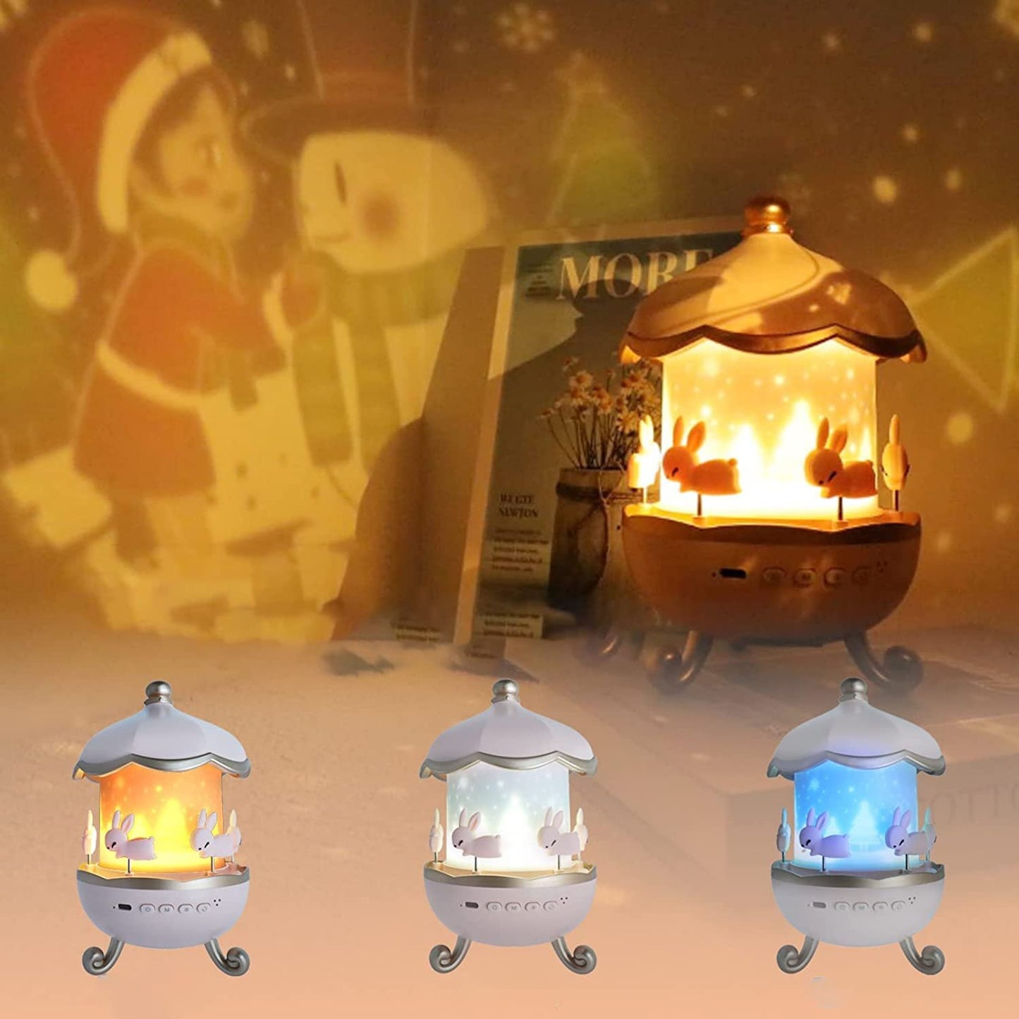 Bunny's Carousel  Magical LED Night Light Projector Lamp