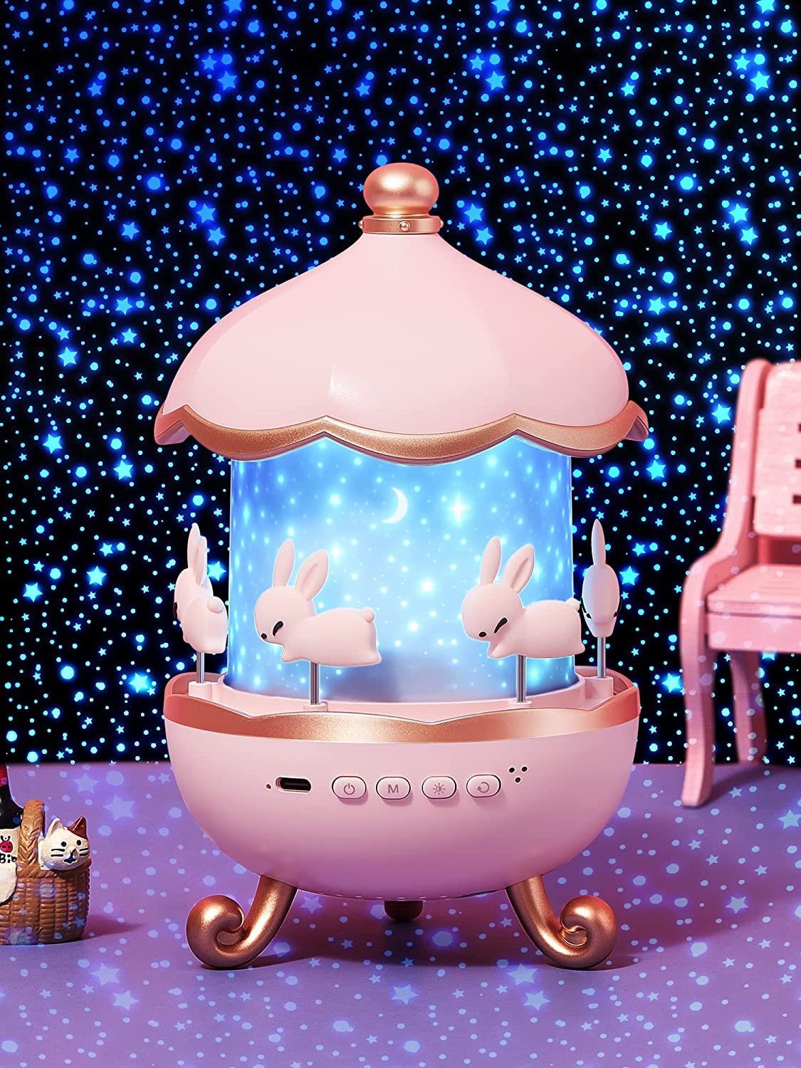 Bunny's Carousel  Magical LED Night Light Projector Lamp