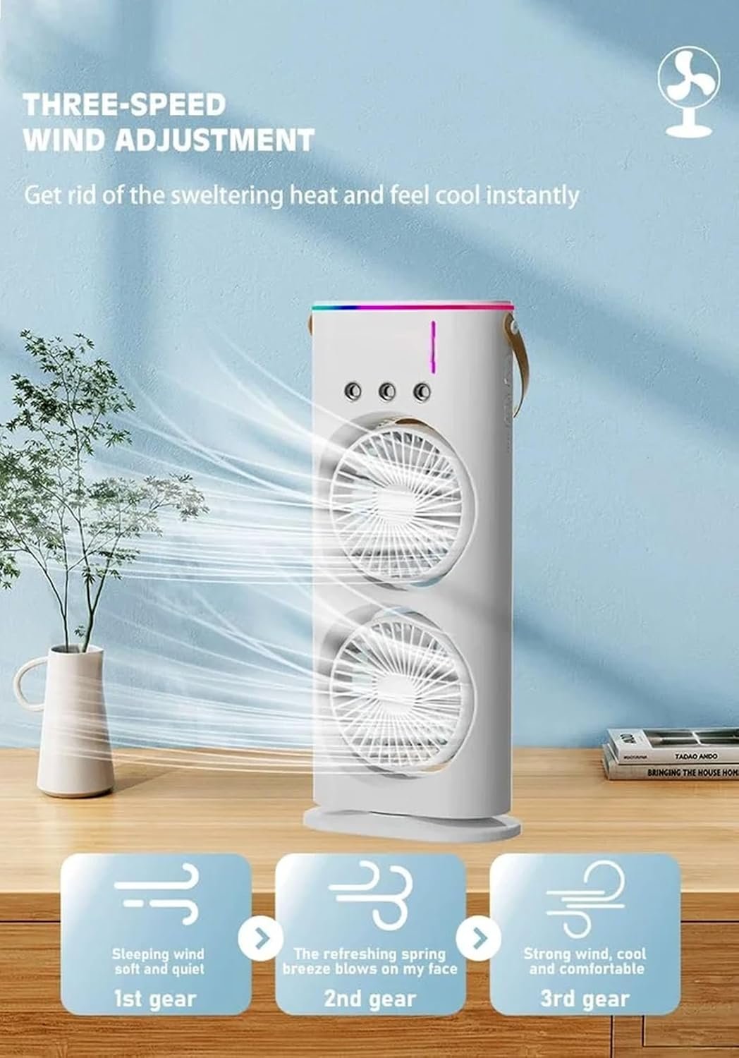 Double-Ended Spray Fan – Dual Mist & Cool Breeze for Ultimate Comfort