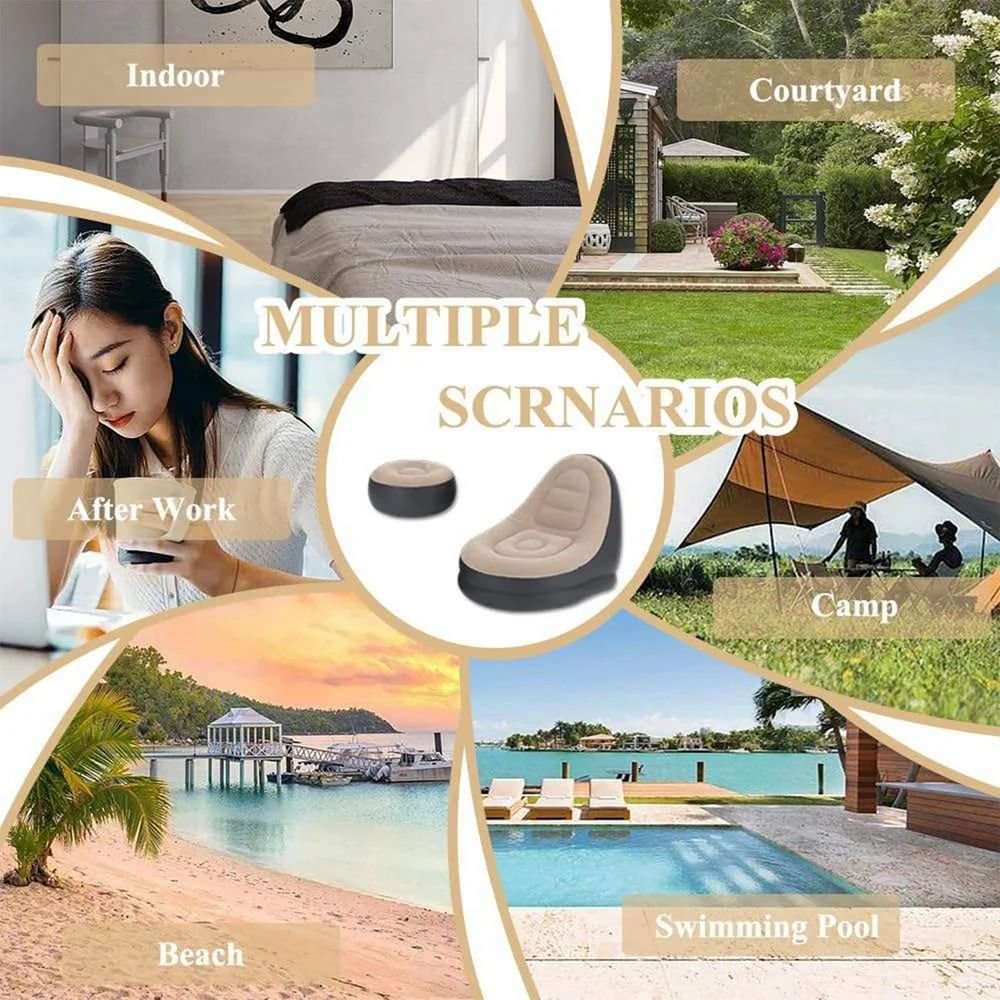 Single Size Inflatable Lounge Chair with Footstool