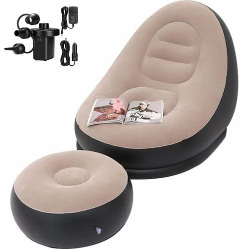 Single Size Inflatable Lounge Chair with Footstool