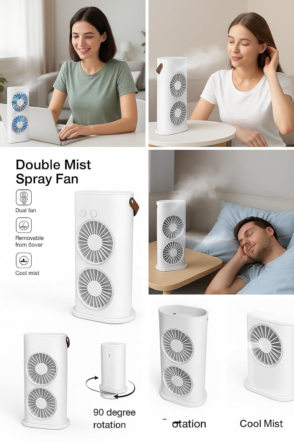 Double-Ended Spray Fan – Dual Mist & Cool Breeze for Ultimate Comfort