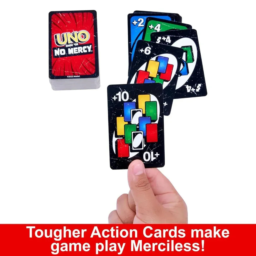 UNO - Show No Mercy Card Game Fast-Paced Fun for All Ages (Pack of 1)