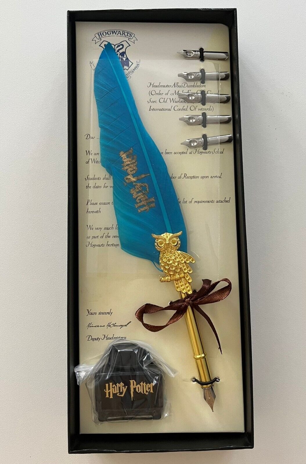 Harry Potter FeatherPen Set Vintage Quill Feather Pen Ink Set Antique Calligraphy Writing Pen Best Antique Executive Gift (Long)