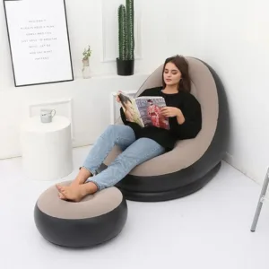 Single Size Inflatable Lounge Chair with Footstool